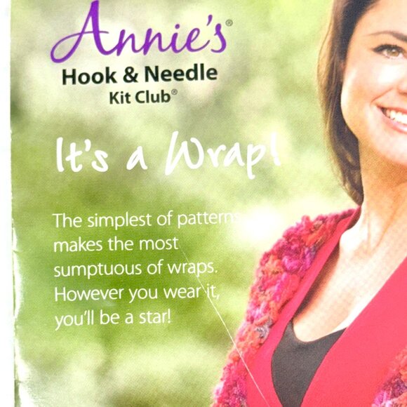 Annies Hook & Needle Kit Club "Its A Wrap" Crochet & Knit Pattern w/Yarn - New - Picture 2 of 9